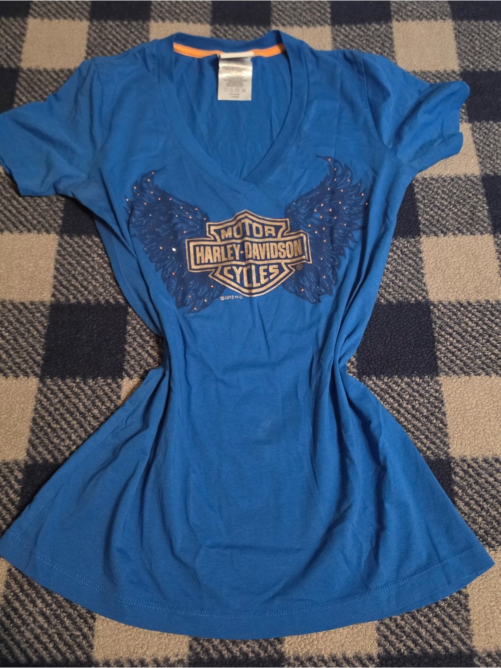 Y2k mcbling style Harley Davidson shirt